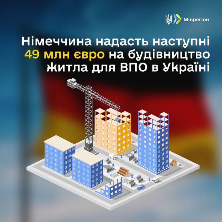 Німеччина надасть наступні 49 млн євро на будівництво житла для ВПО в Україні 